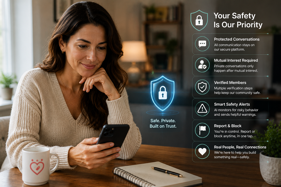 OneConnectionAI member having a protected online conversation